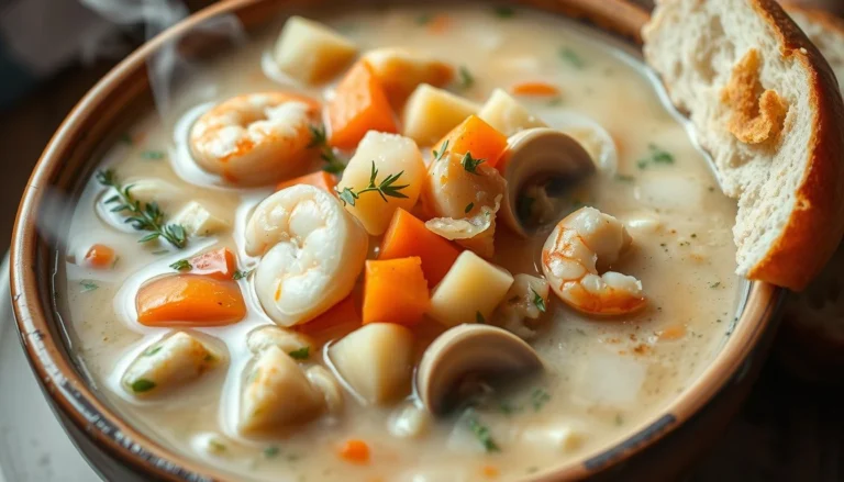 Warm up with the best seafood chowder recipe made with tender shrimp, clams, and creamy potatoes for a rich and comforting bowl of flavor